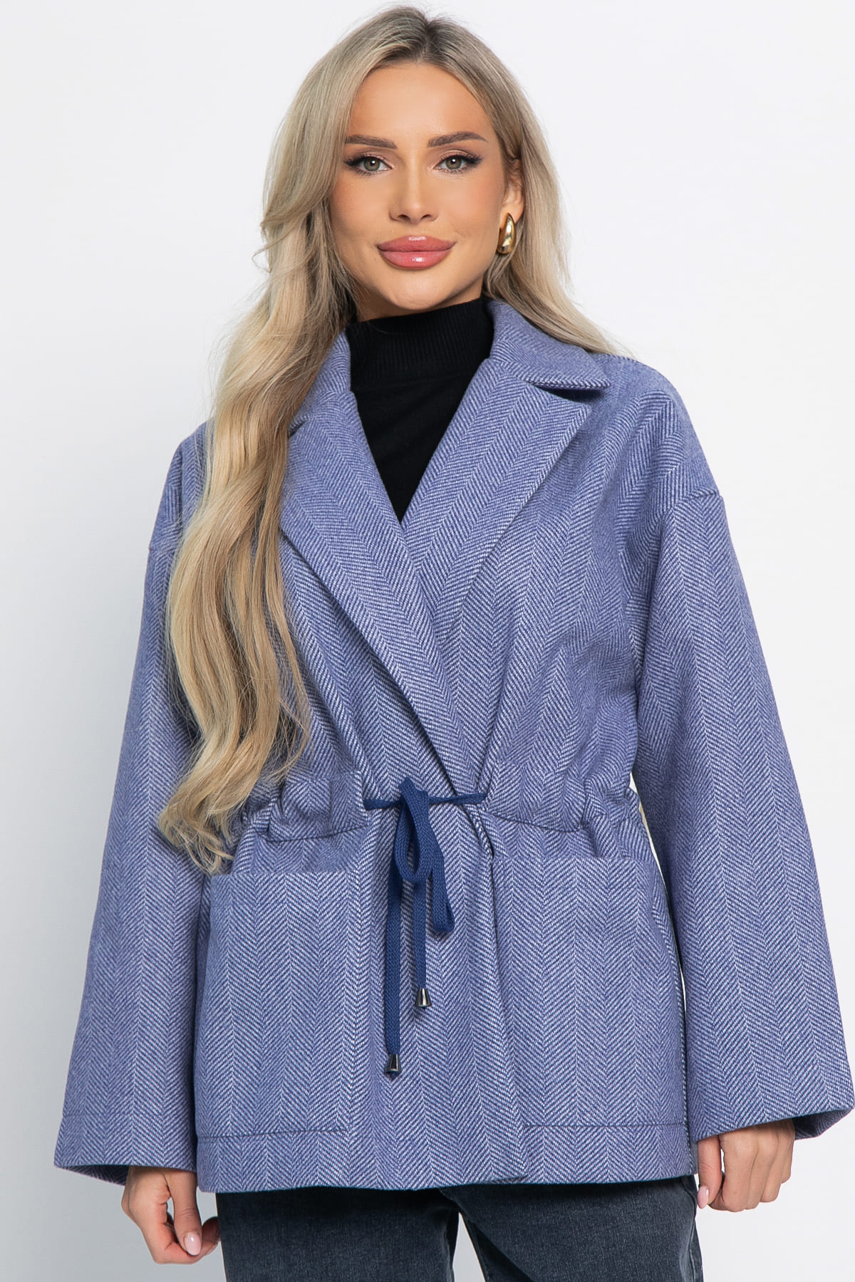 Пальто-пиджак синего цвета LT collection(фото5)