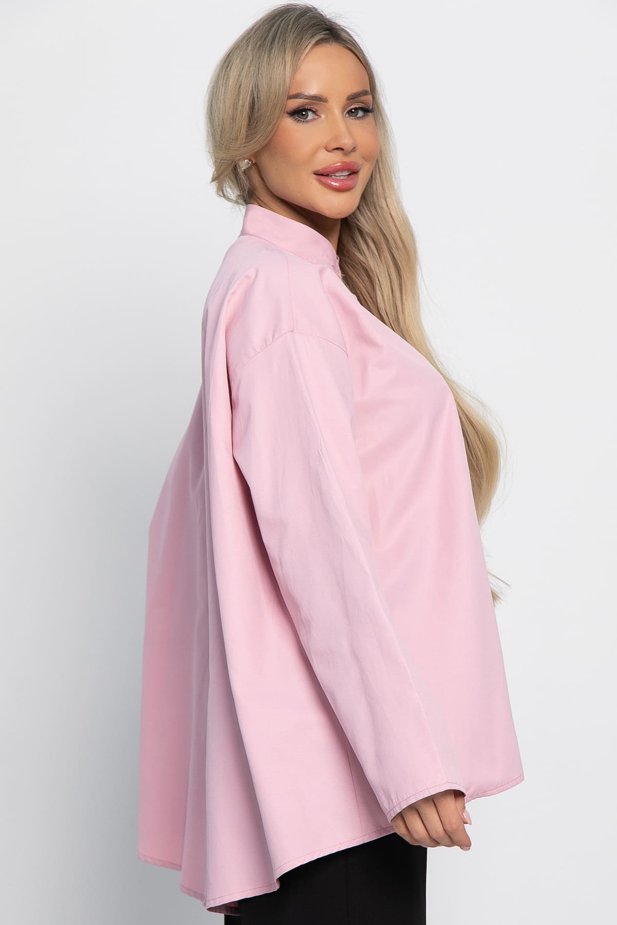 Рубашка розовая с дизайнерской розой LT collection(фото4)