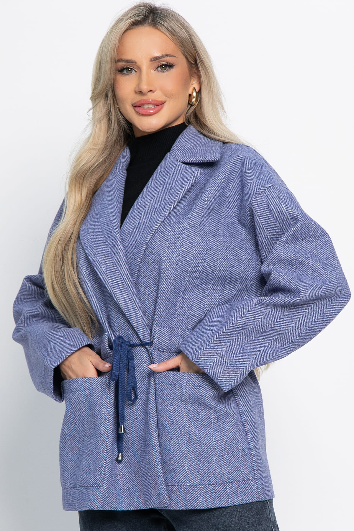 Пальто-пиджак синего цвета LT collection(фото7)