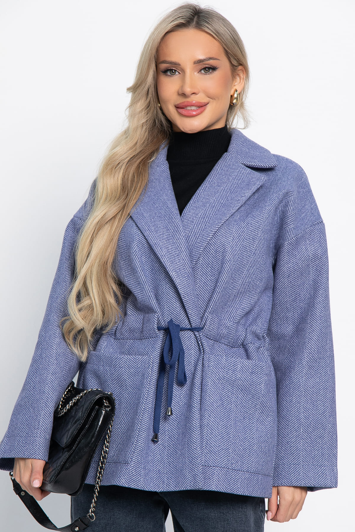 Пальто-пиджак синего цвета LT collection