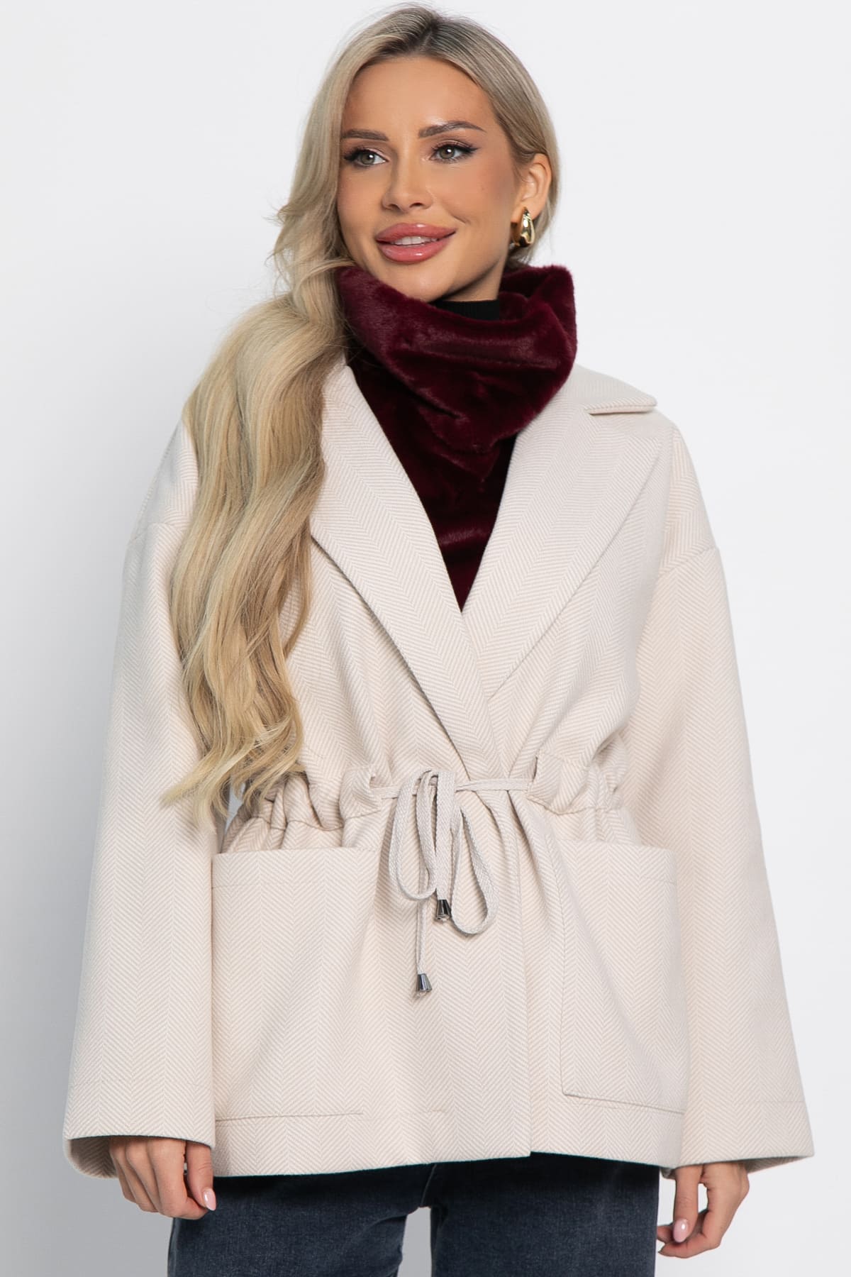 Пальто-пиджак бежевого цвета LT collection(фото3)