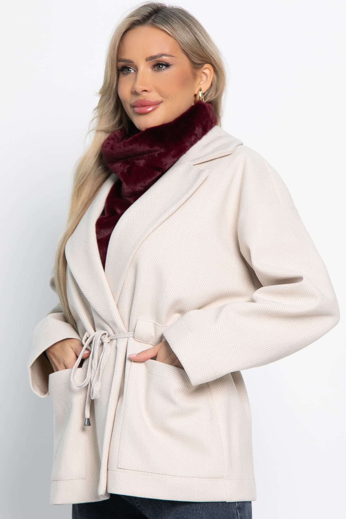 Пальто-пиджак бежевого цвета LT collection(фото4)