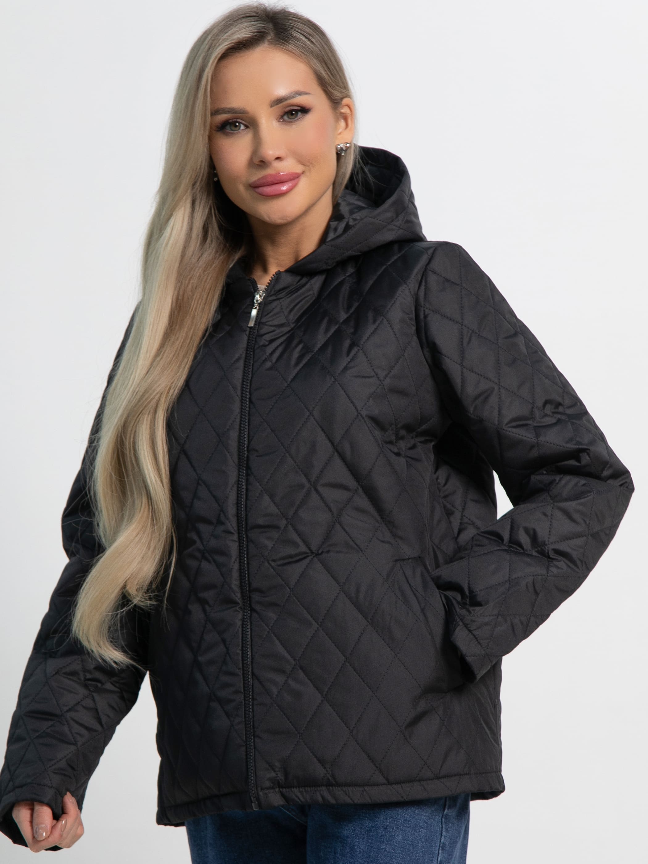 Куртка чёрная демисезонная стёганная LT collection(фото5)