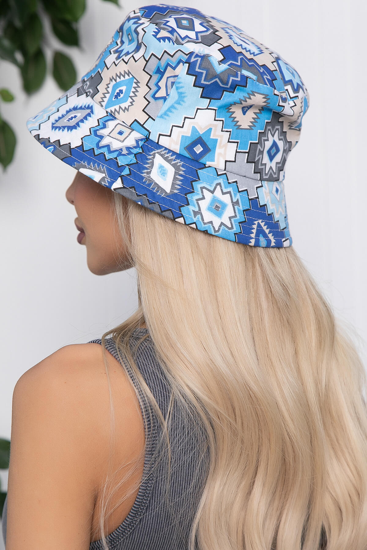 Панама голубая с принтом LT collection(фото3)