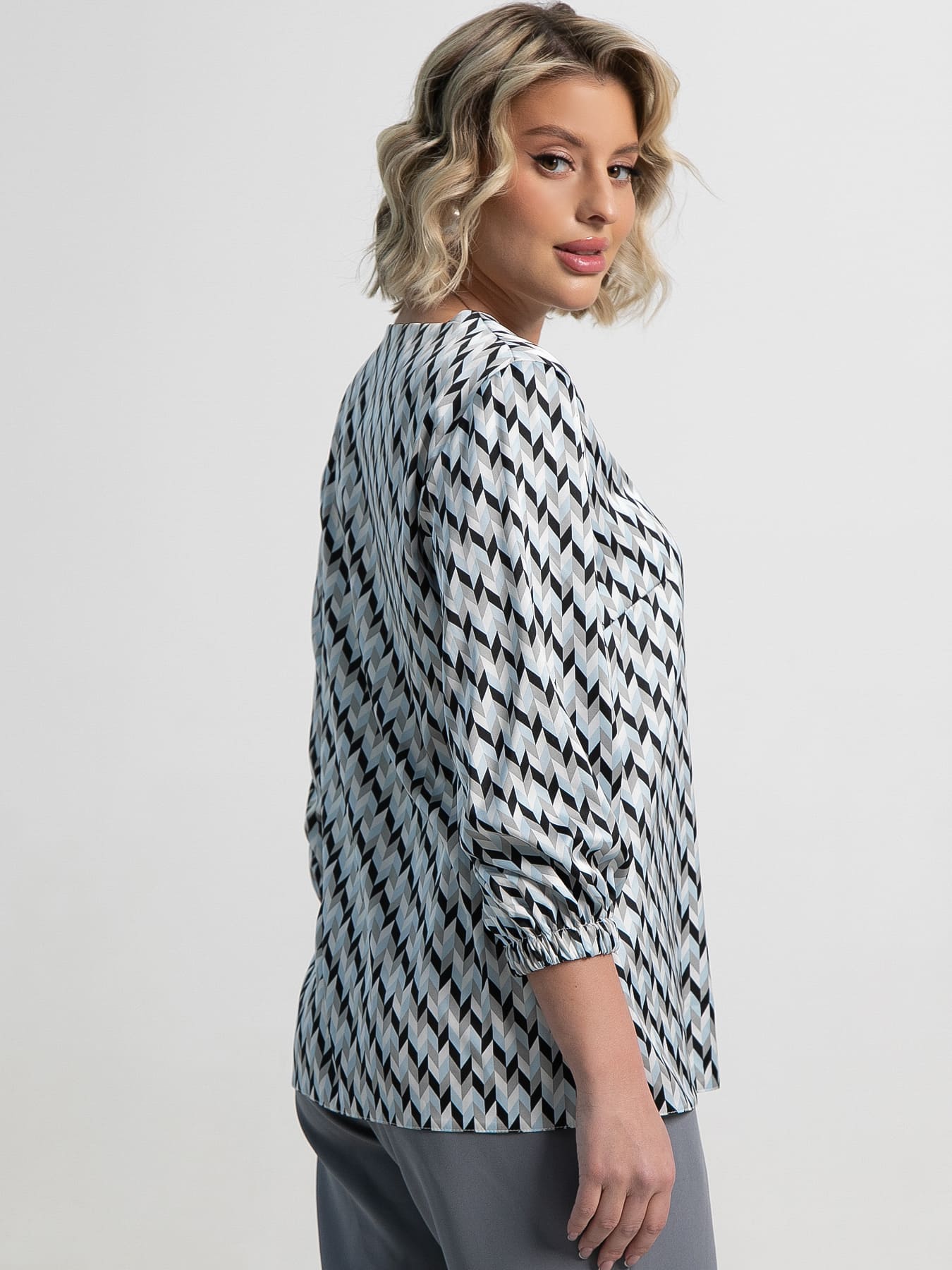 Блузка атласная с принтом LT collection(фото4)