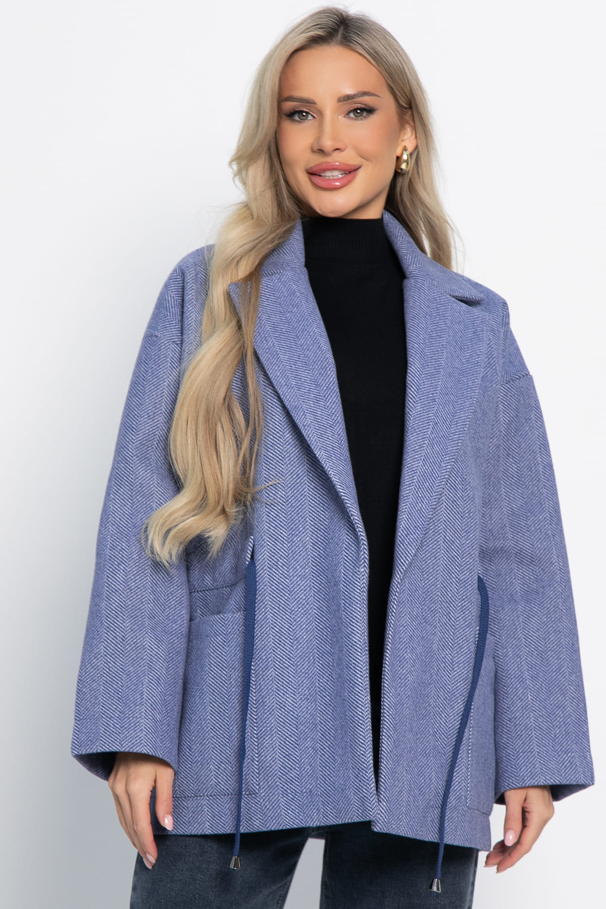 Пальто-пиджак синего цвета LT collection(фото3)