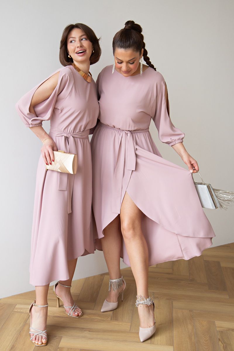 Платье праздничное макси пудрового цвета LT collection