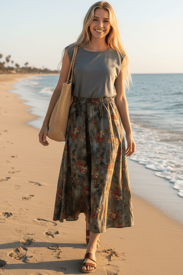 Юбка А-силуэта с флористическим принтом LT collection