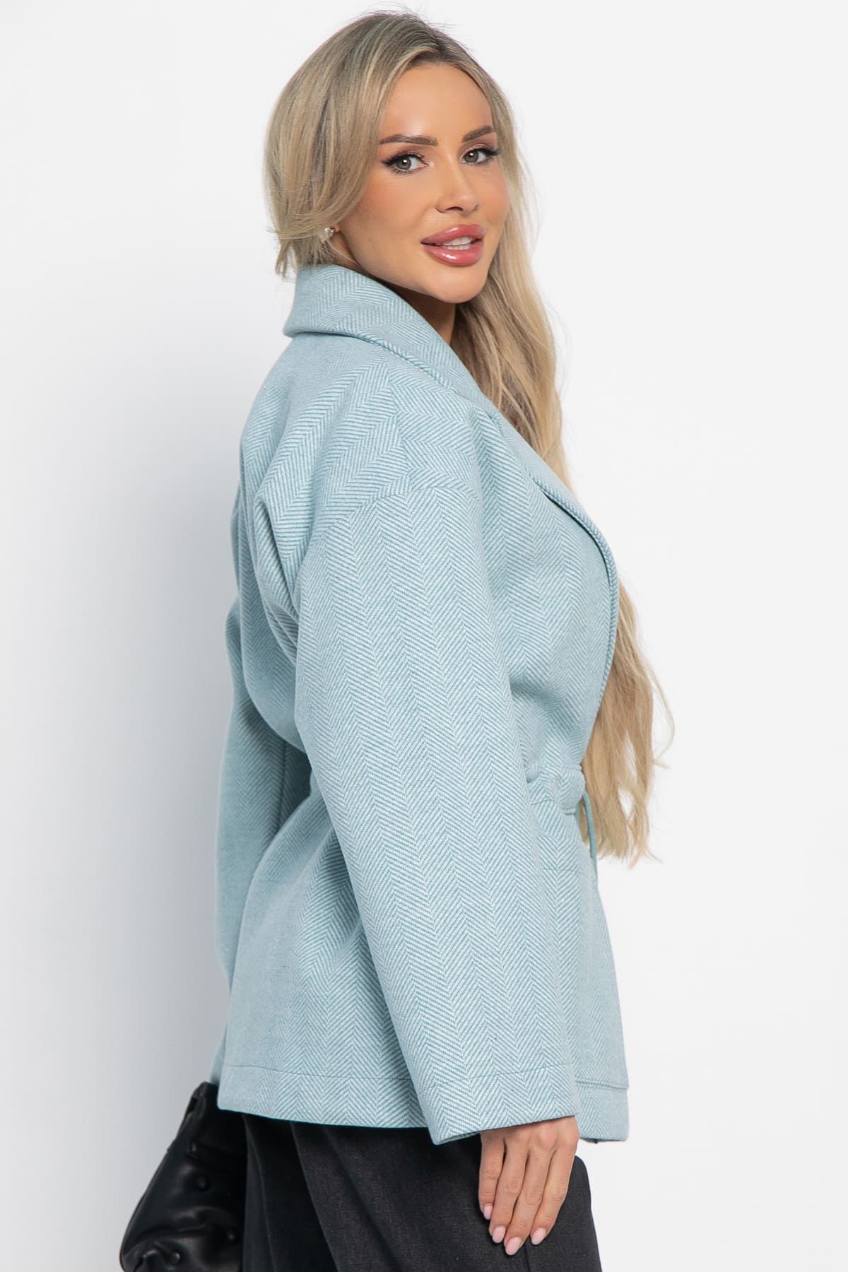 Пальто-пиджак голубого цвета LT collection(фото7)