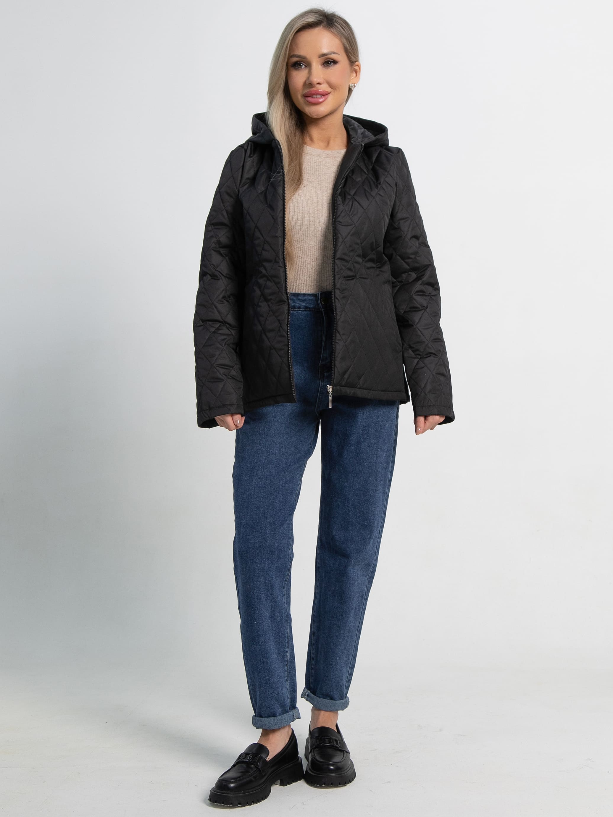 Куртка чёрная демисезонная стёганная LT collection(фото2)