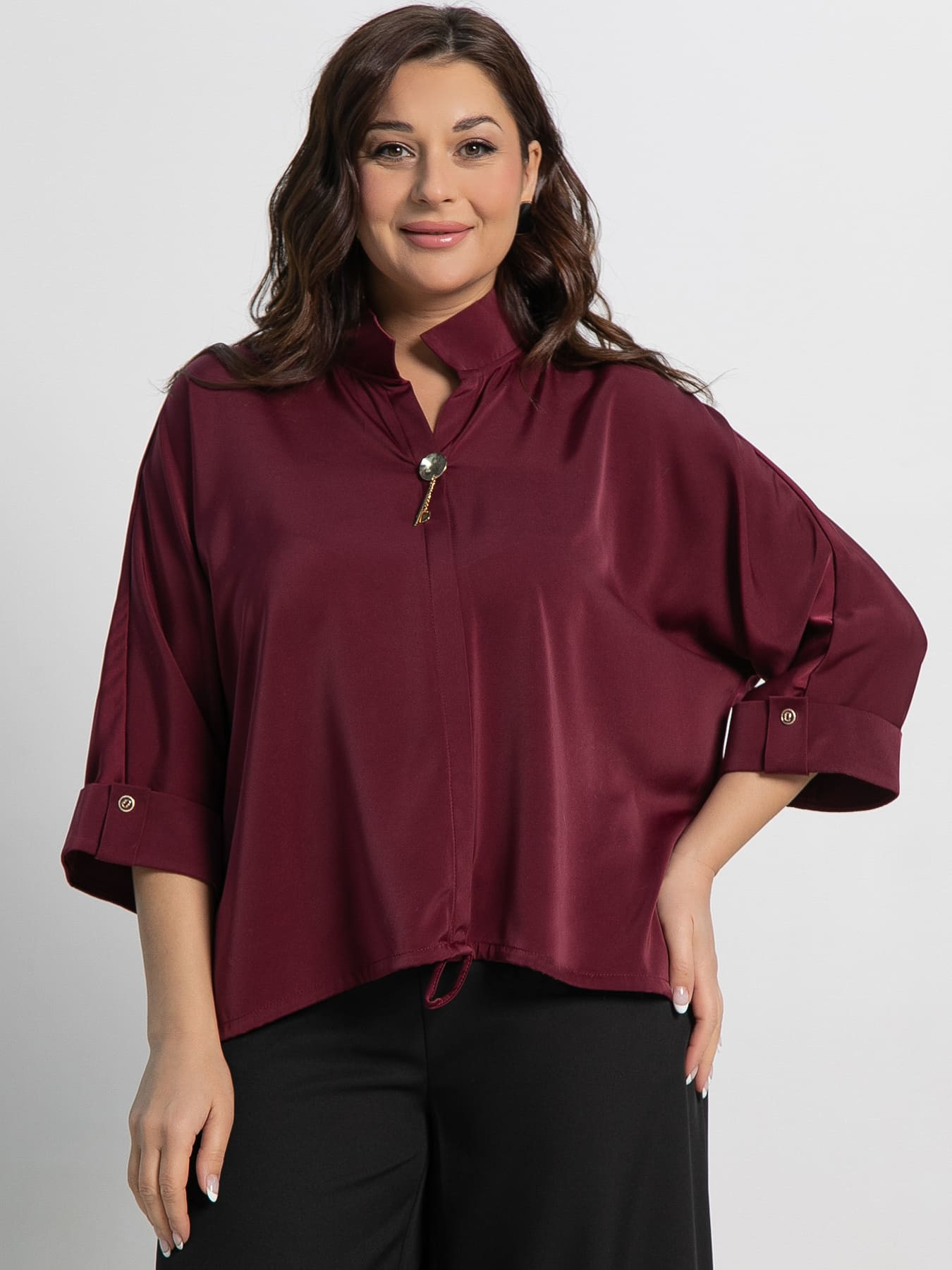 Блузка с рукавами 3/4 в бордовом цвете LT collection(фото7)