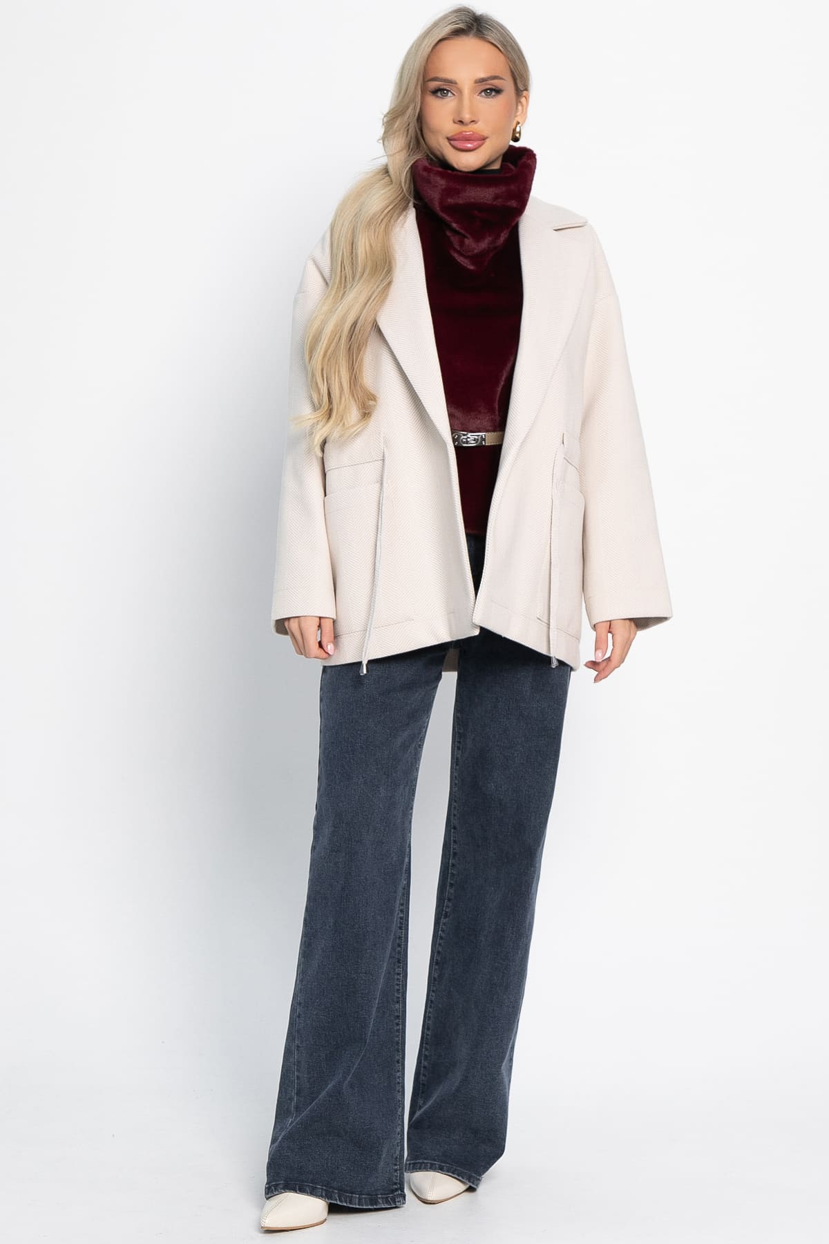 Пальто-пиджак бежевого цвета LT collection(фото6)