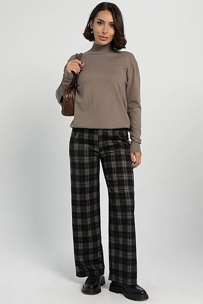 Брюки трикотажные чёрные в клетку LT collection