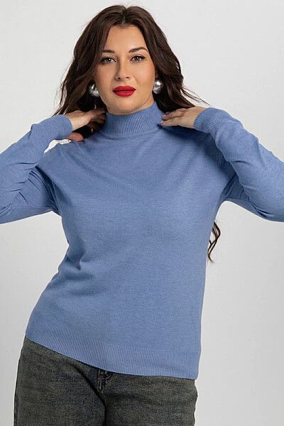 Водолазка базовая из трикотажа василькового цвета LT collection