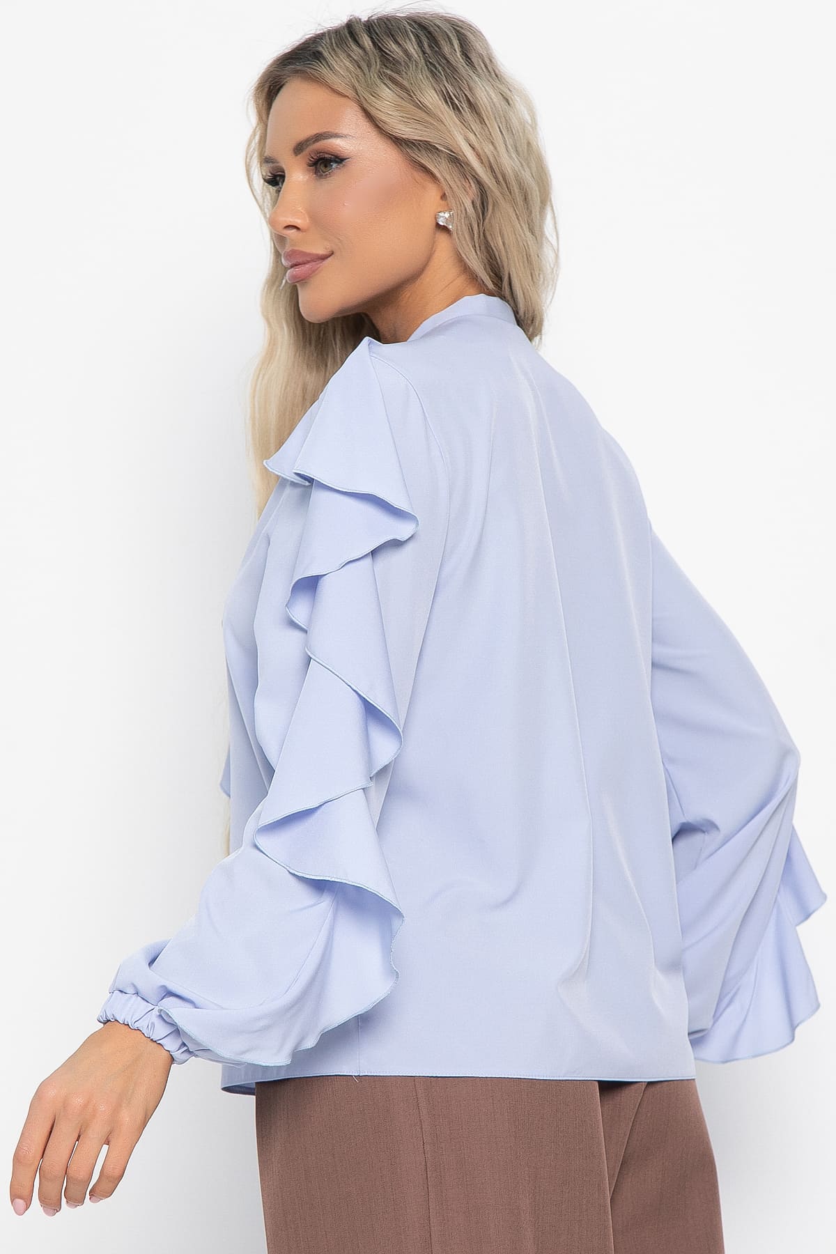 Блузка голубая с воланами LT collection(фото4)