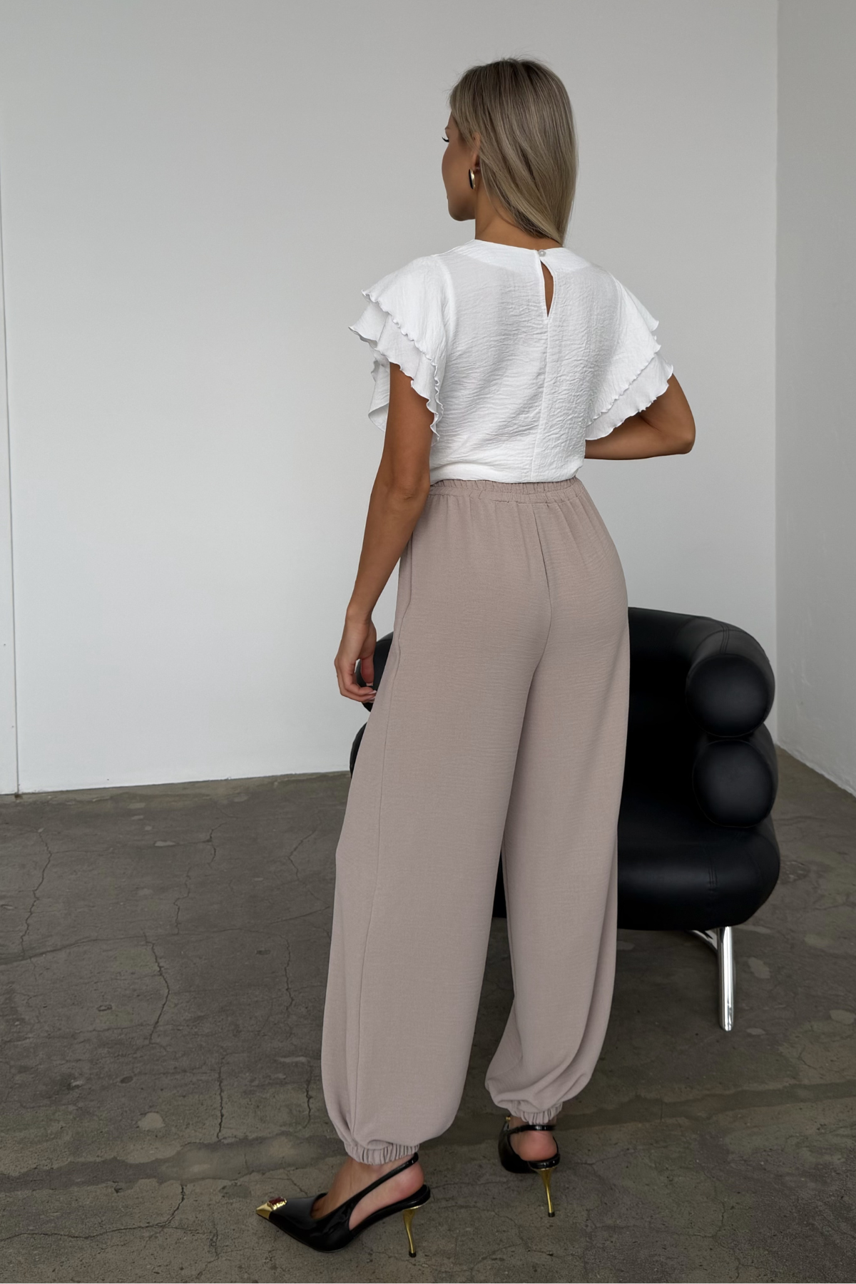 Брюки-алладины бежевые Алладин №5 Valentina(фото4)