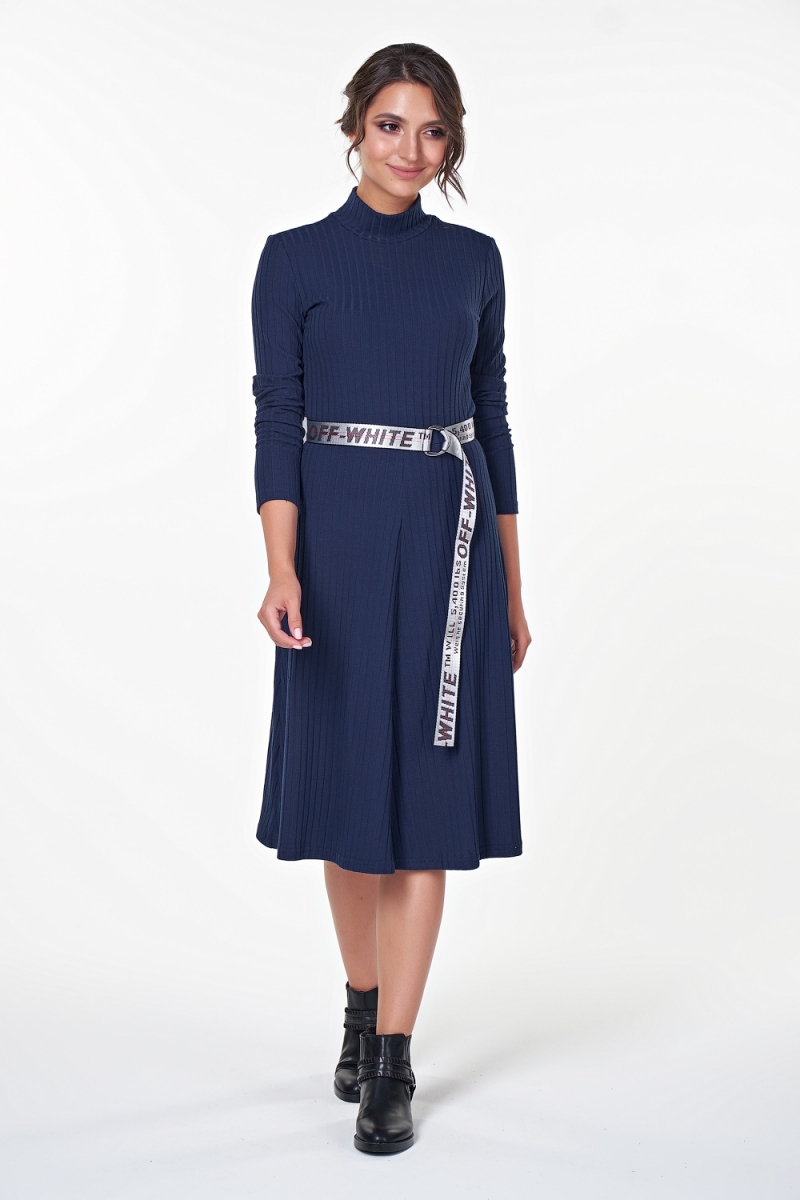 Однотонное платье с длинными рукавами Ариэль №2 Valentina(фото2)