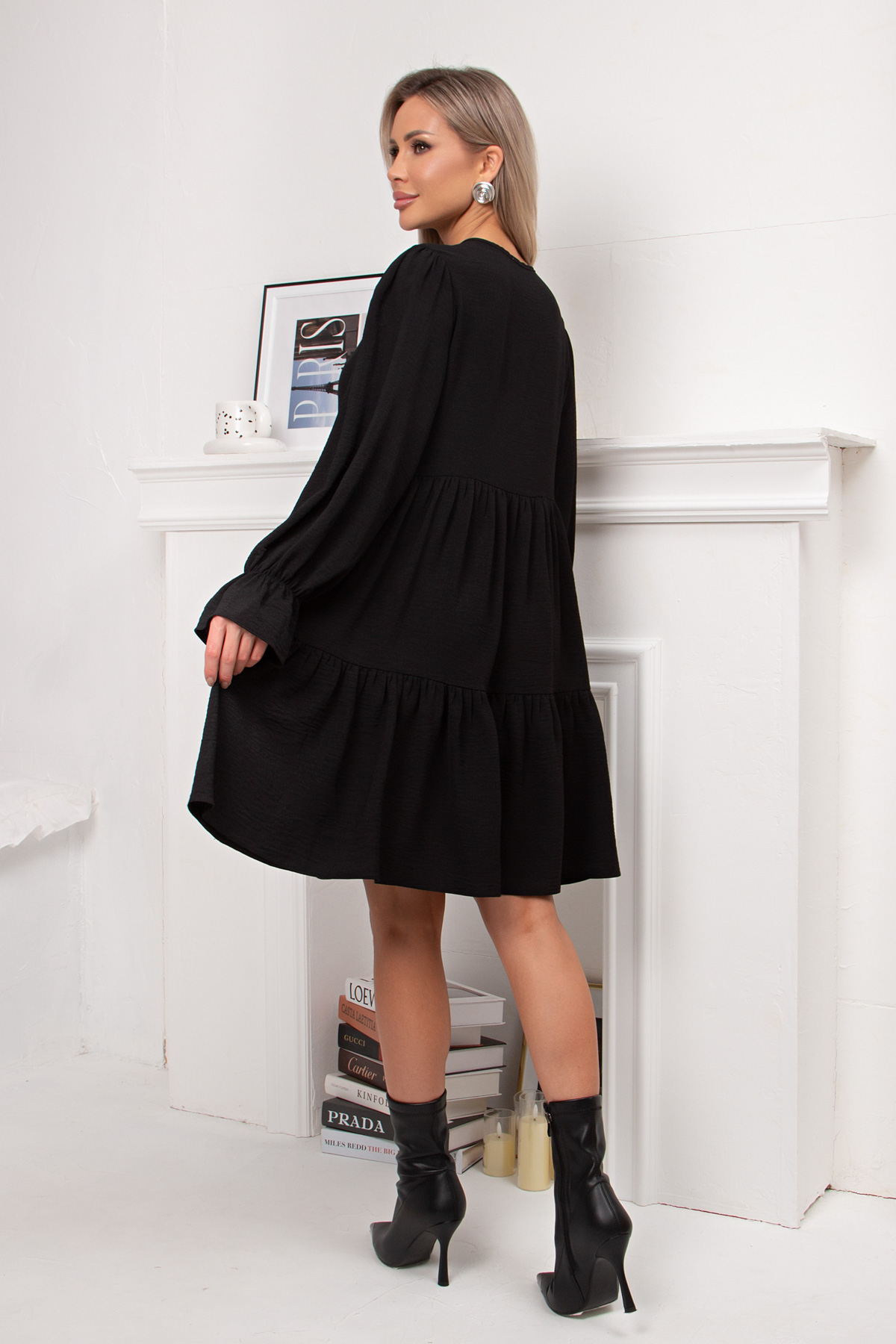 Платье чёрное А-силуэта Ванда №1 Valentina(фото7)