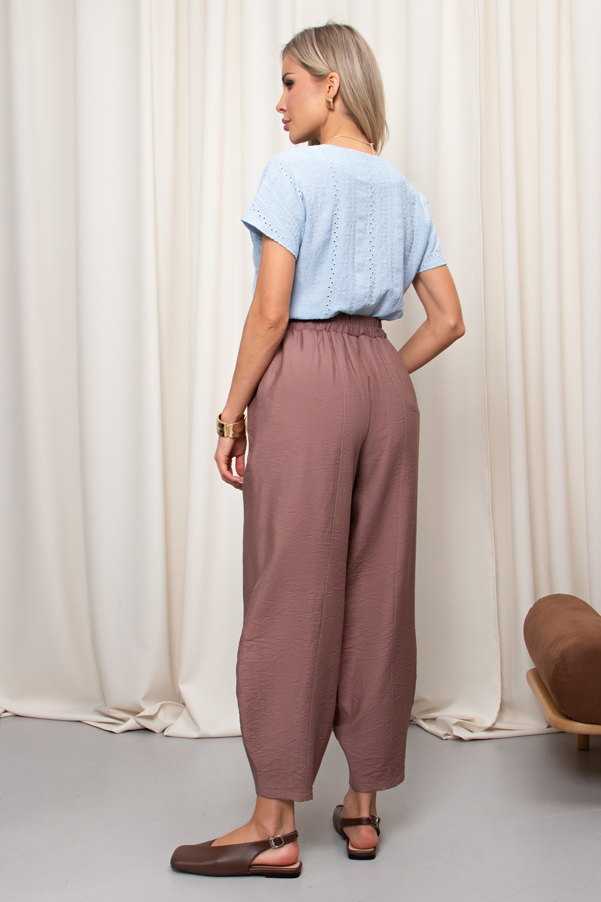 Брюки-бананы коричневого цвета Дороти №2 Valentina(фото6)