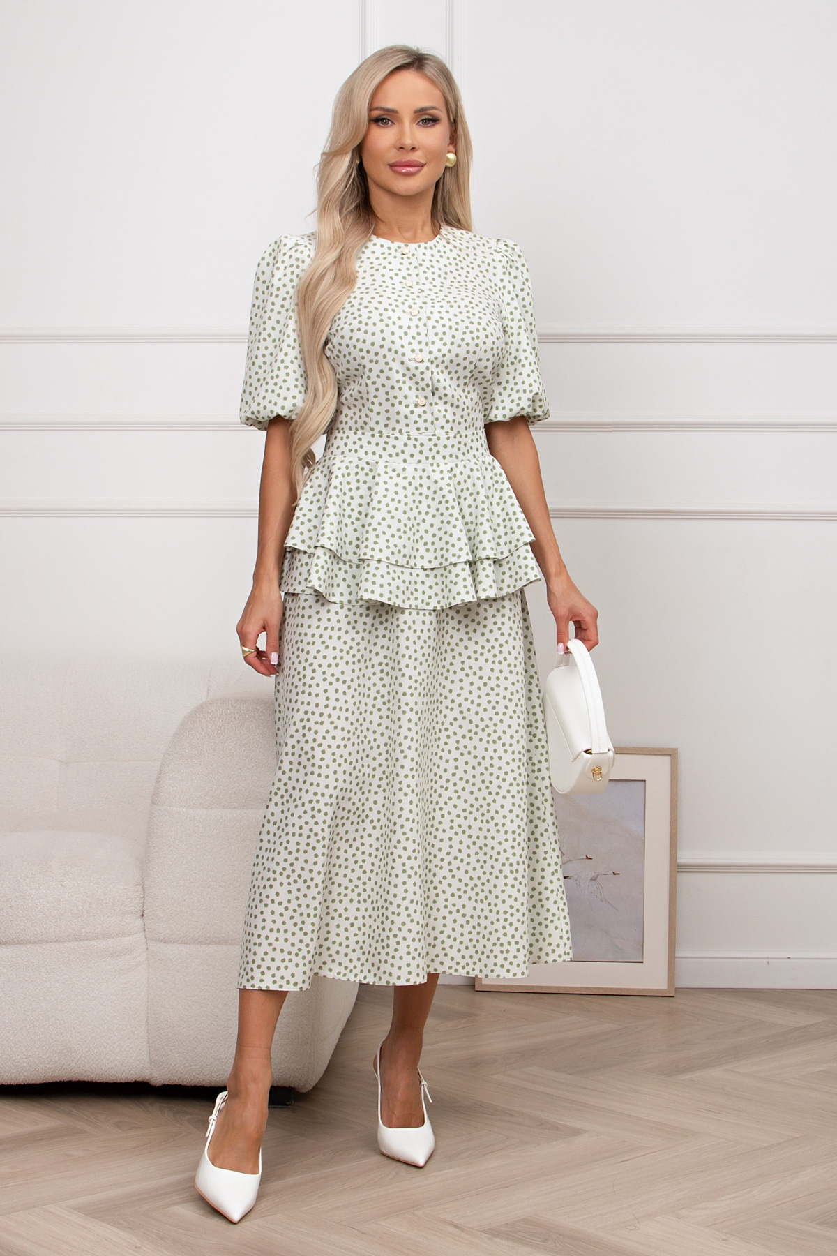 Платье летнее со съёмной баской Инга №1 Valentina(фото5)