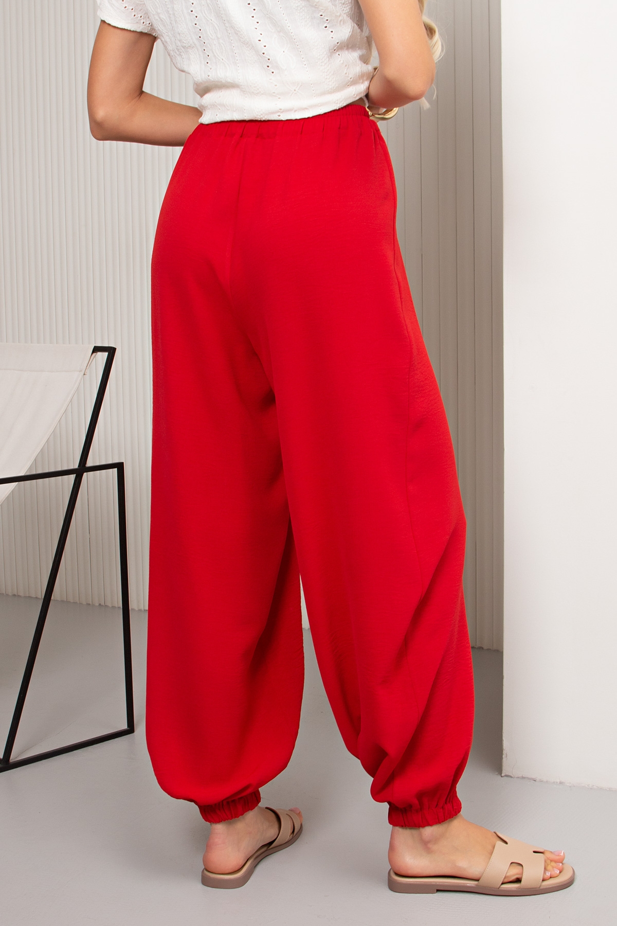 Брюки-алладины красного цвета Алладин №4 Valentina(фото5)