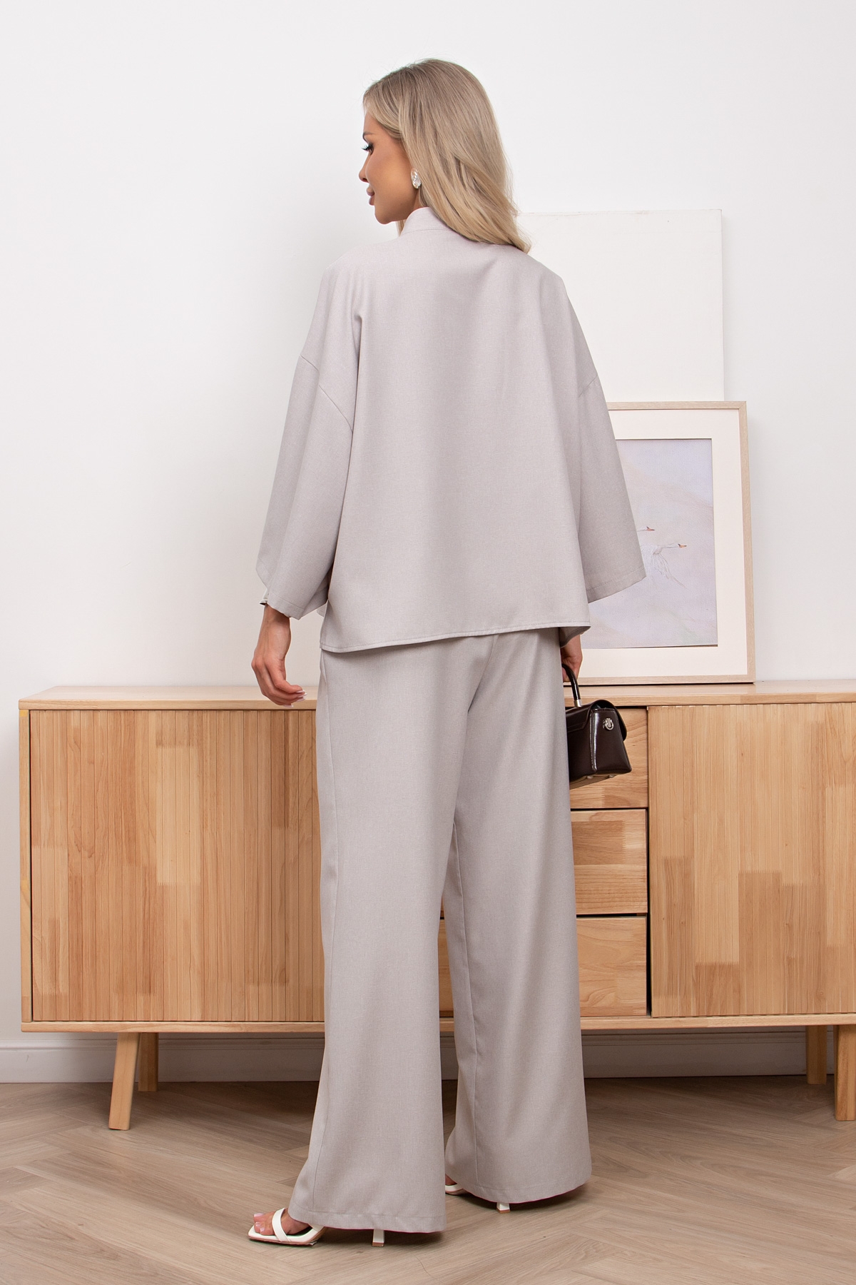 Костюм-двойка серый с брюками Юкка №1 Valentina(фото7)
