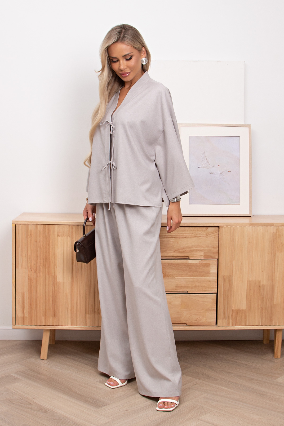 Костюм-двойка серый с брюками Юкка №1 Valentina(фото9)