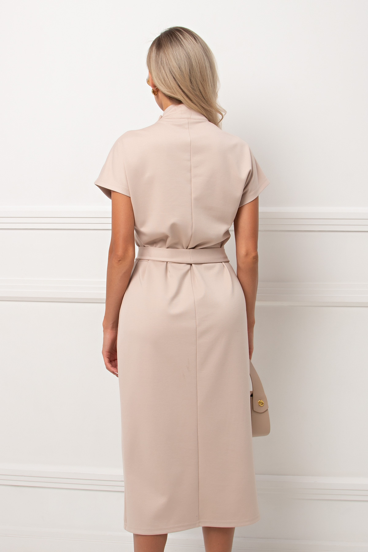 Платье миди бежевое в деловом стиле Аланна №1 Valentina(фото5)