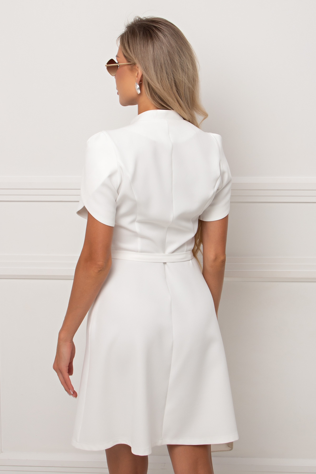 Платье белое с поясом Лойс №1 Valentina(фото7)