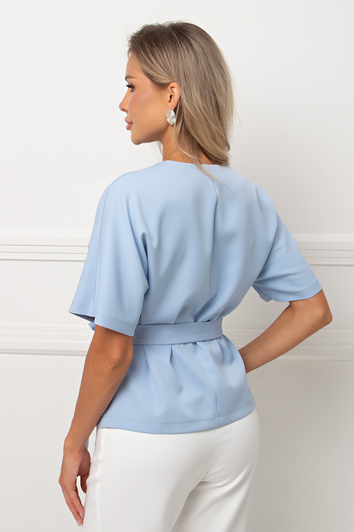 Жакет голубой с поясом Ильяна №1 Valentina(фото7)