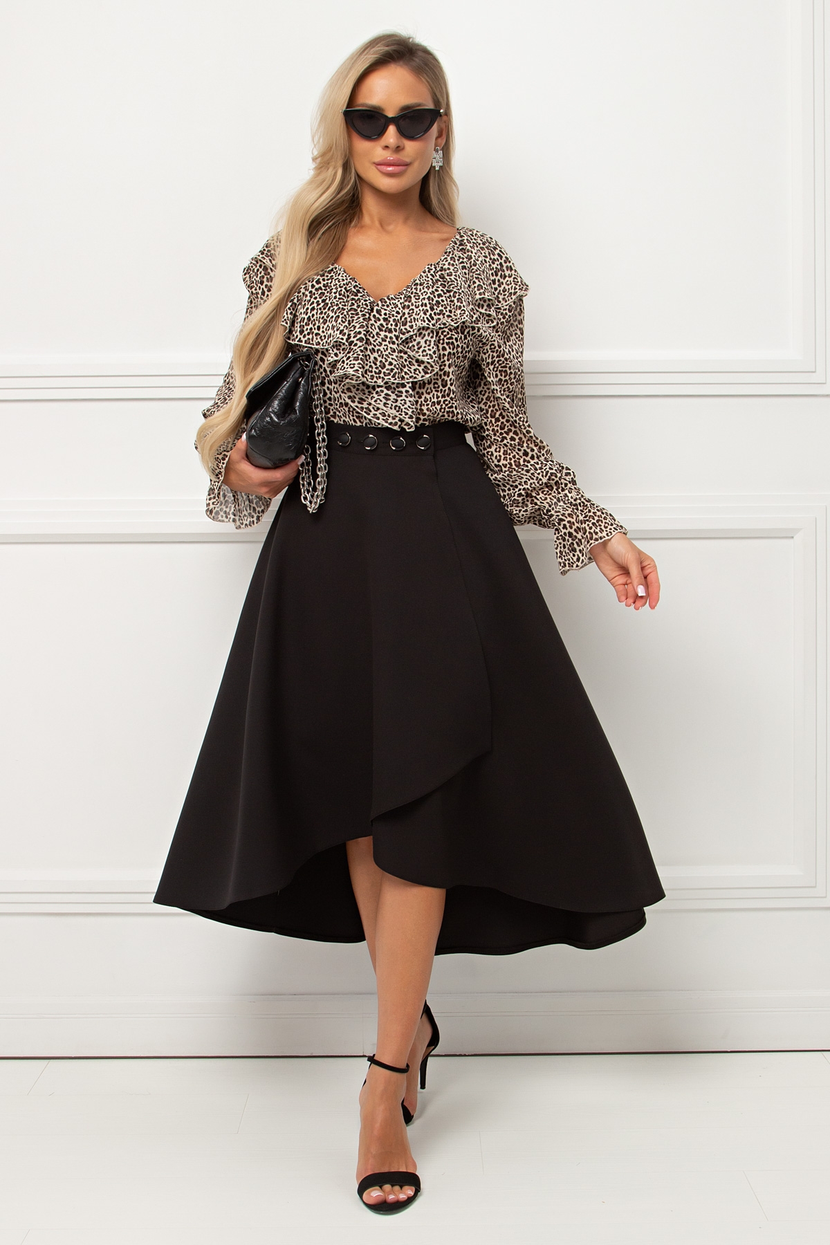 Юбка чёрная на запах Эмбер №3 Valentina(фото2)