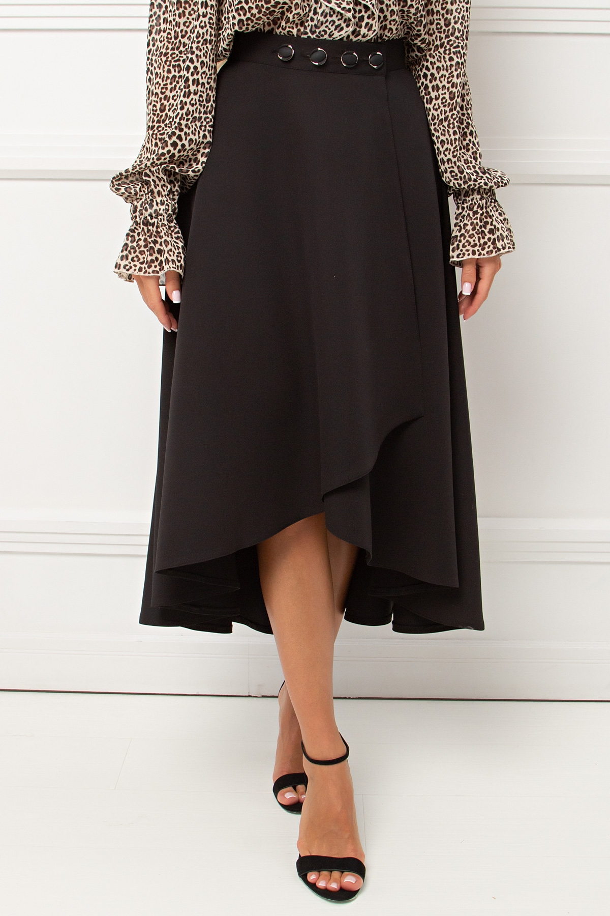 Юбка чёрная на запах Эмбер №3 Valentina(фото3)