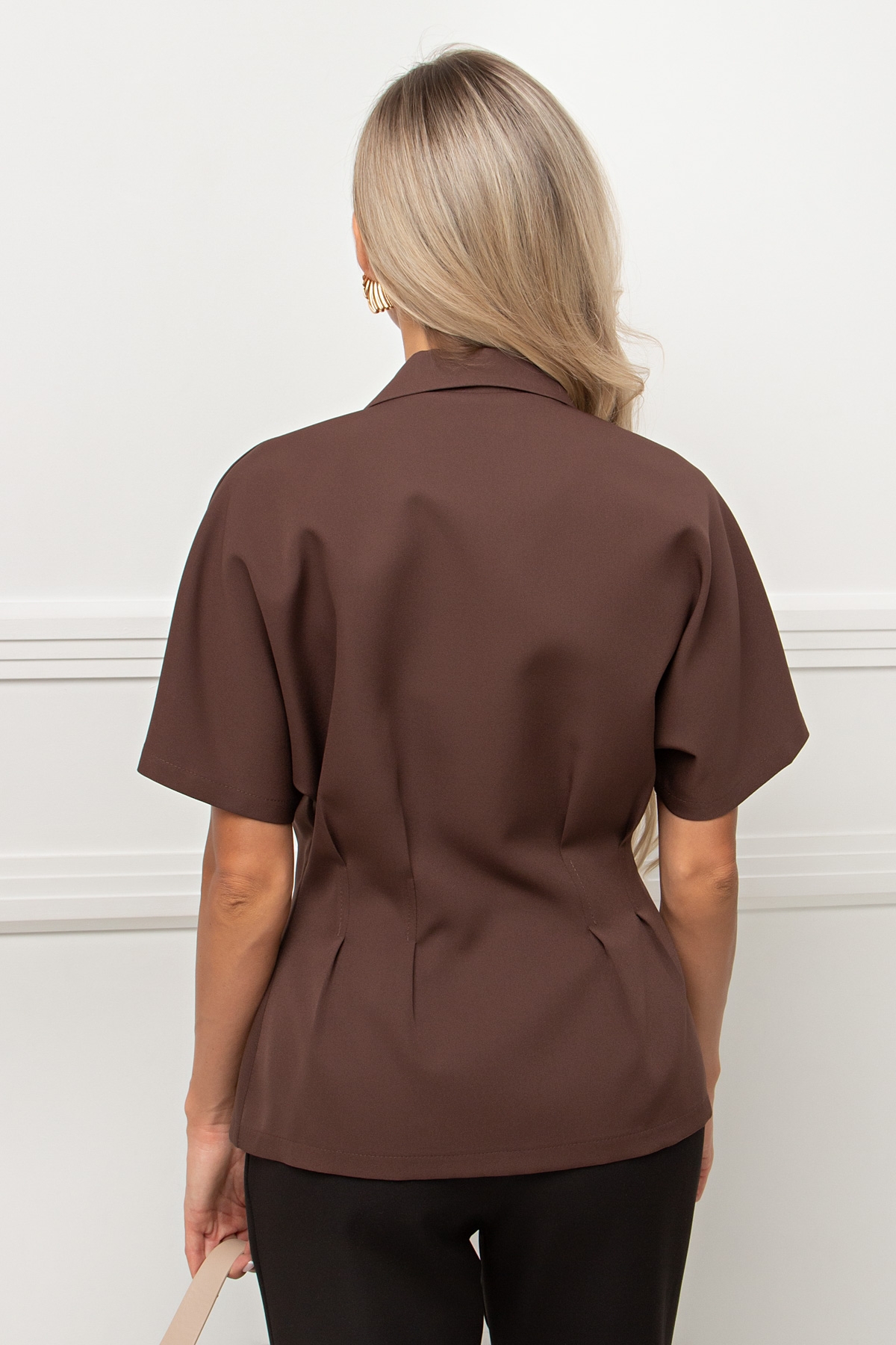 Жакет с короткими рукавами в шоколадном цвете Абелия №11 Valentina(фото6)