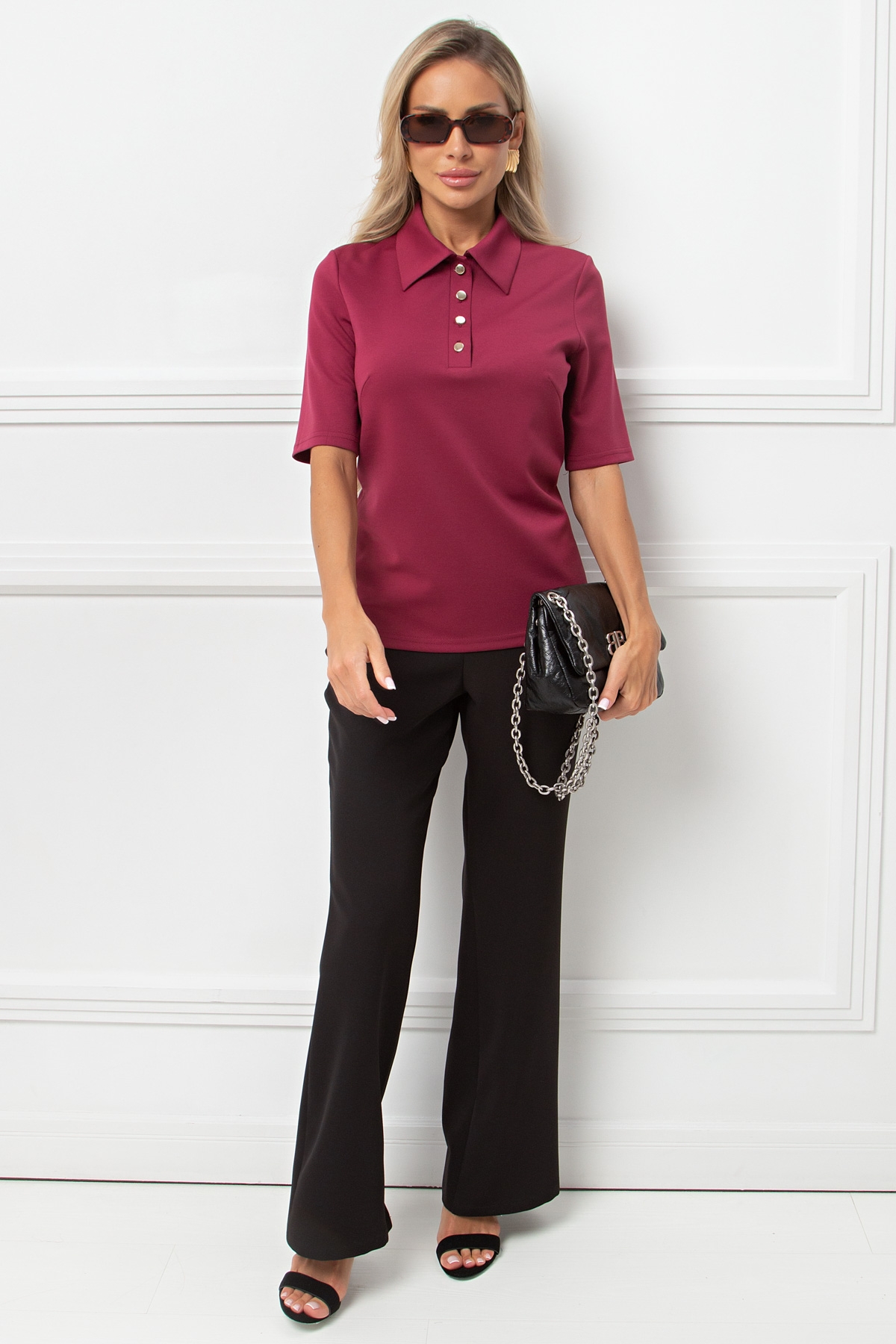 Блуза трикотажная бордового цвета Вербена №8 Valentina(фото2)