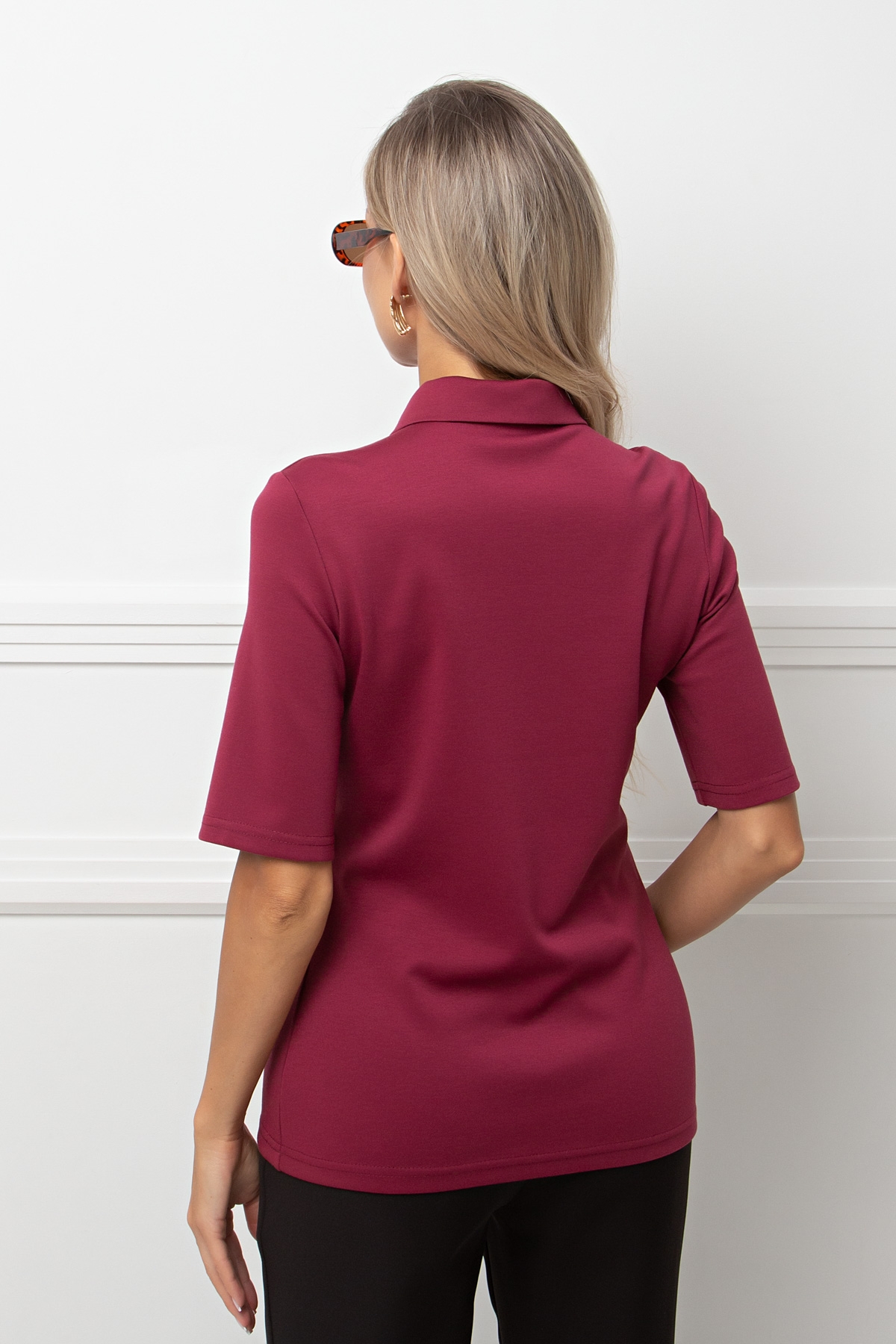 Блуза трикотажная бордового цвета Вербена №8 Valentina(фото4)