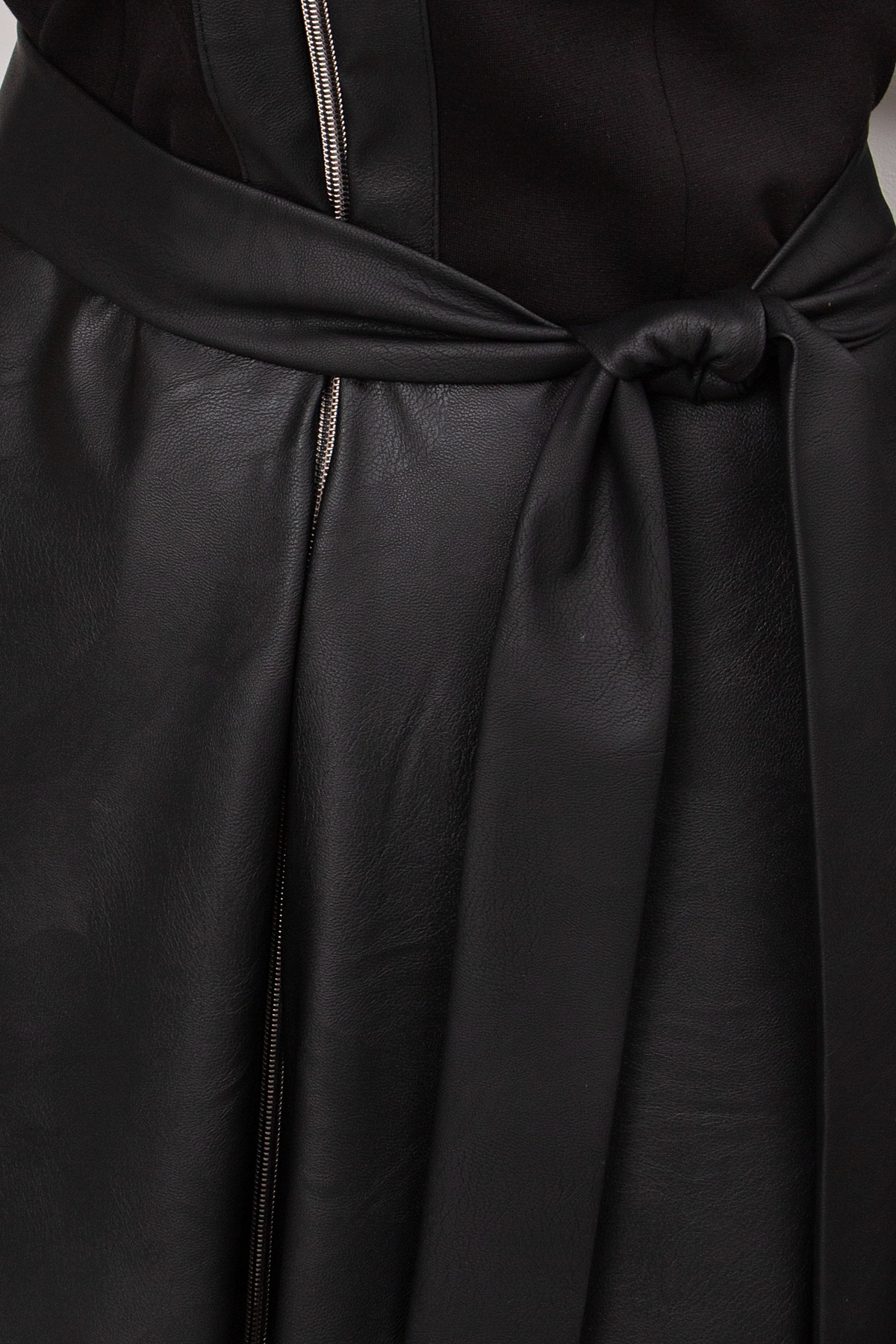 Платье чёрное комбинированное с поясом Джери №1 Valentina(фото7)