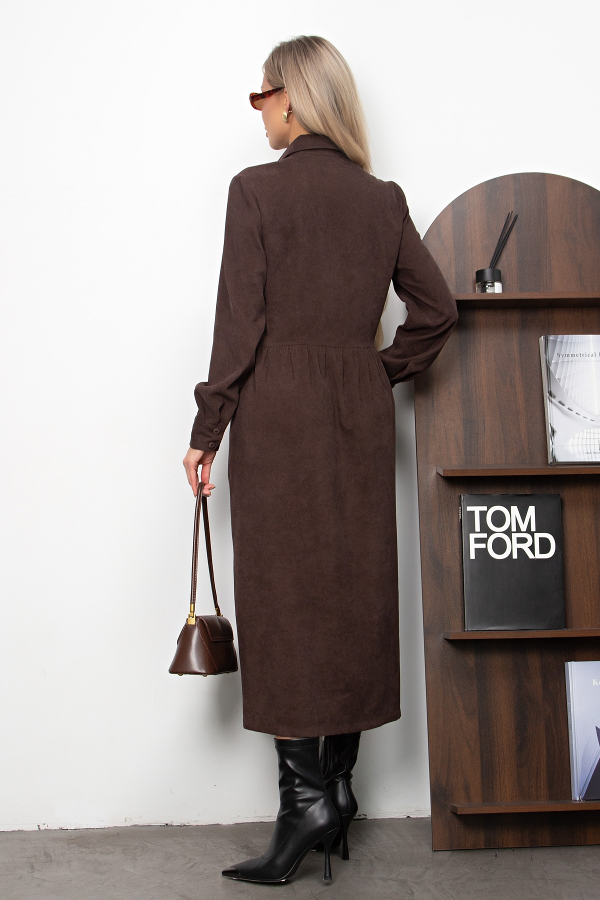 Платье вельветовое длинное с карманами Катюша №3 Valentina(фото6)