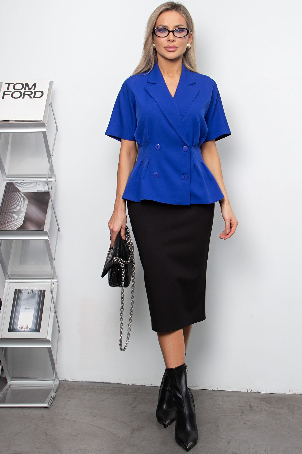 Юбка-карандаш чёрная Элли 65 см №2 Valentina