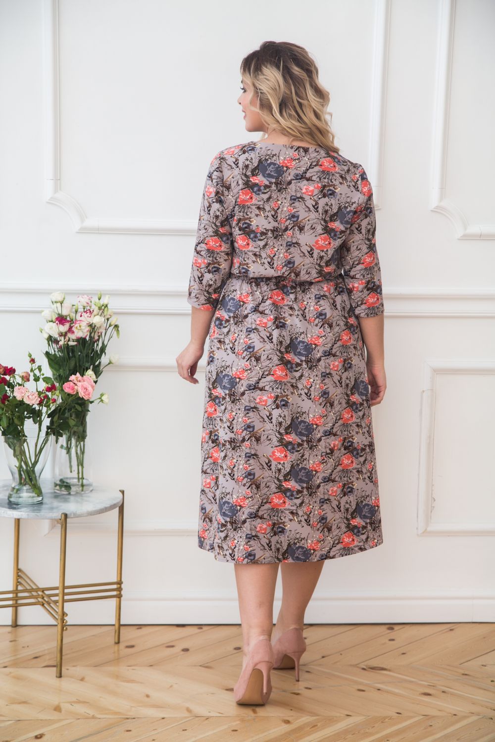 Эффектное платье с цветочным принтом Полина №2 Valentina(фото4)