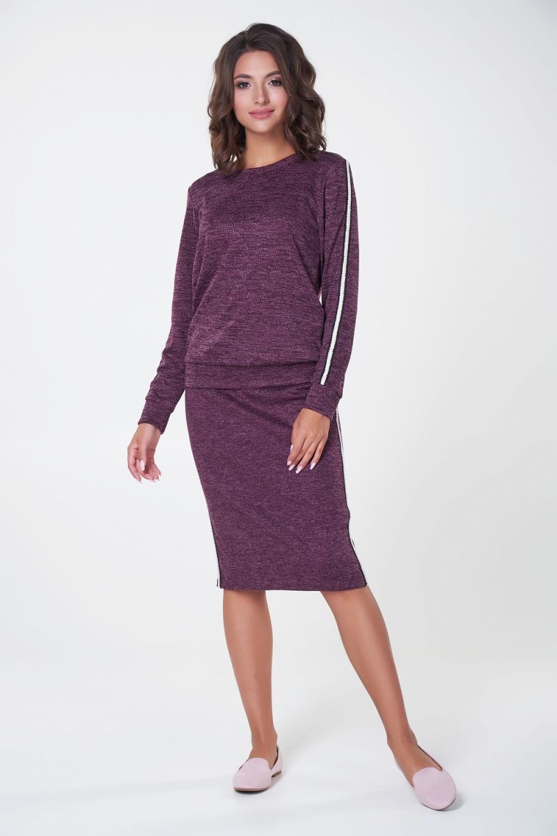 Оригинальная юбка сливового цвета Анфиса №4 Valentina(фото2)