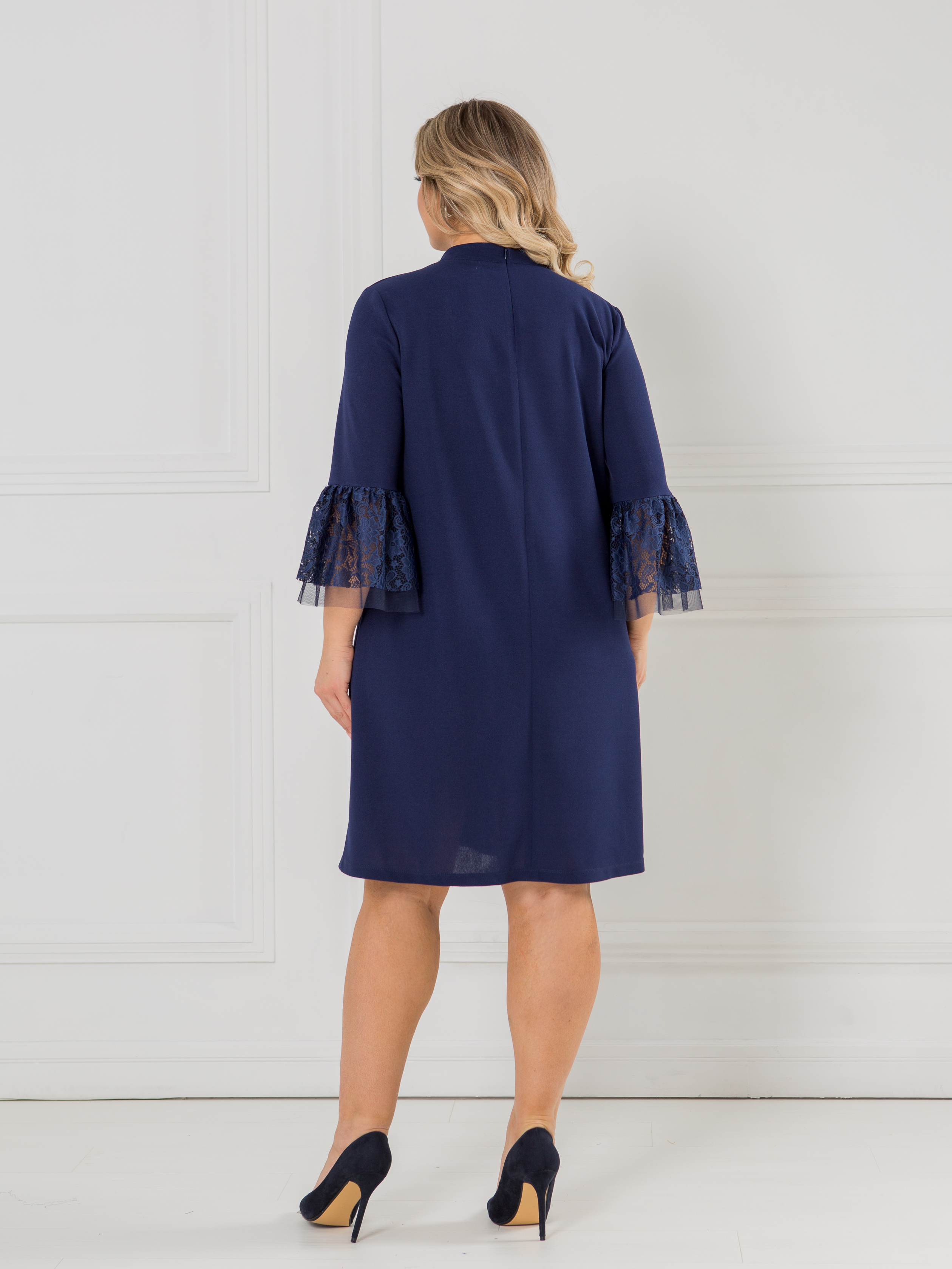 Платье нарядное синее из трикотажа Venusita(фото6)