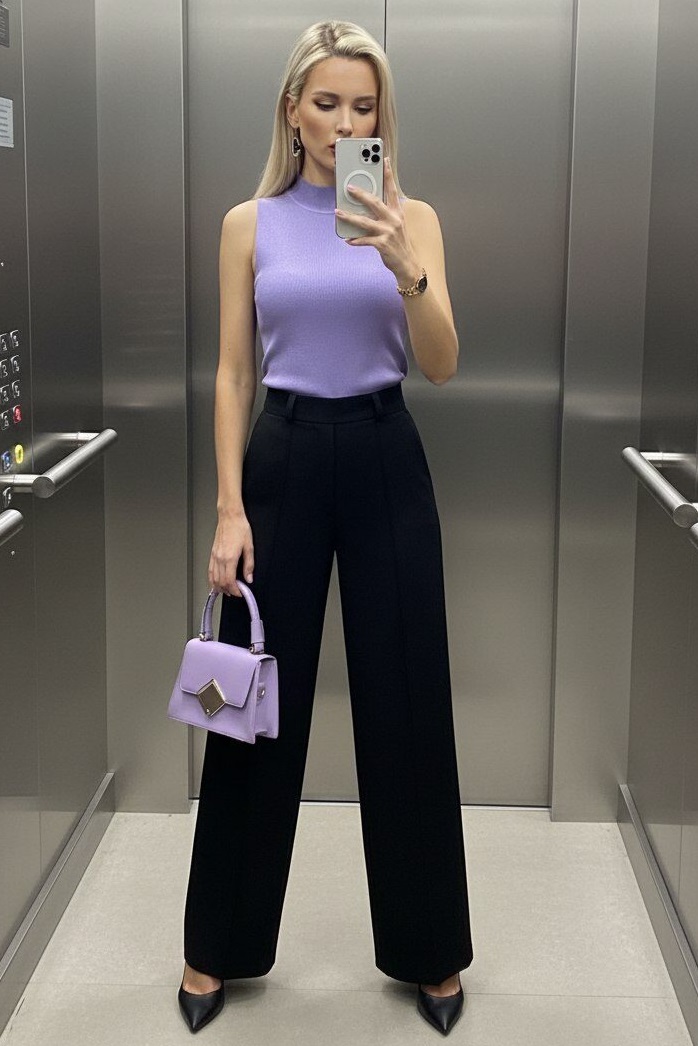 Брюки-палаццо чёрные с карманами Широкие возможности, тренд SelenaSonata